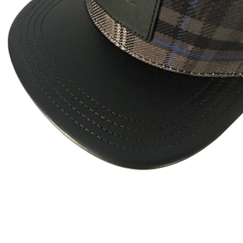 Coach Men's Signature Flat Brim Black Plaid Cap - Picture 4 of 6